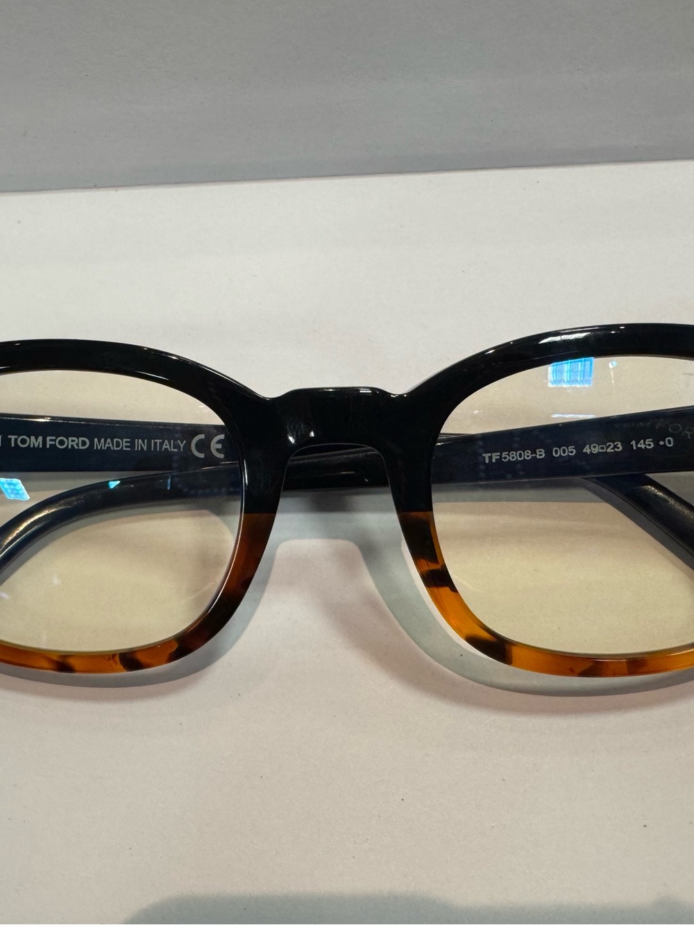 Tom Ford 5808-B 095 Black-Tortoise 49/23/145 Blue Light Blocker Eyeglass Frame